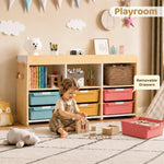 SYKIARIOL kids storage organizer – in a playroom with a child playing next to the removable bins
