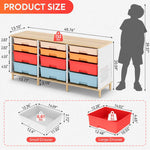 SYKIARIOL 12-drawer storage cabinet – size infographic: 45.76 in wide, 13.1 in deep, 20.55 in tall, 132 lb capacity