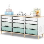 SYKIARIOL 12-drawer storage cabinet, sage green drawers