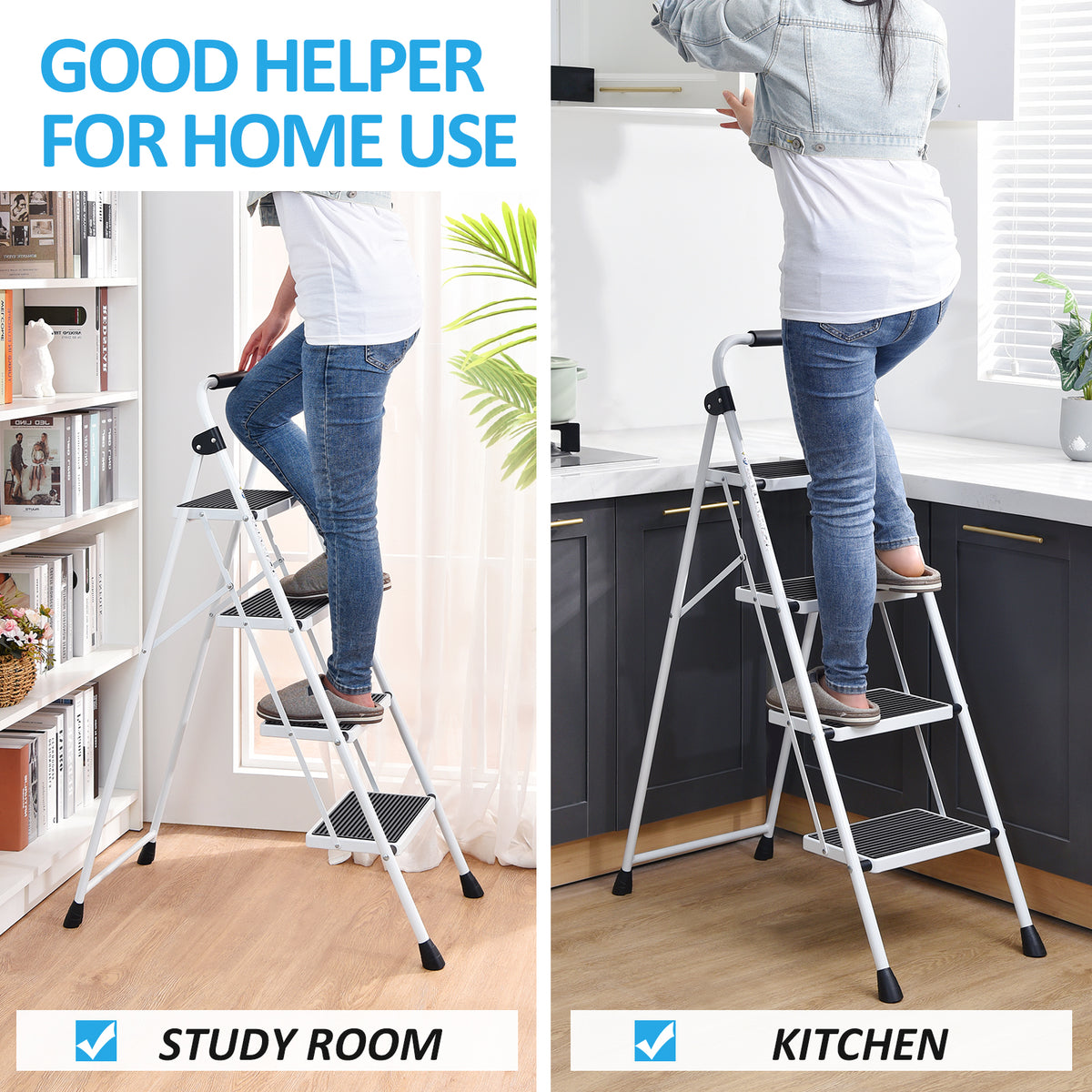 SYKIARIOL WK2207B White 4-Step Ladder - 06-2